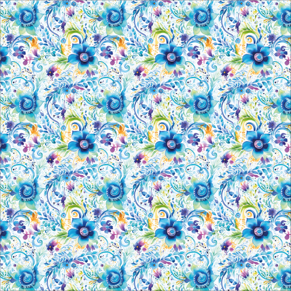 Crazy Paisly Flowers Blau